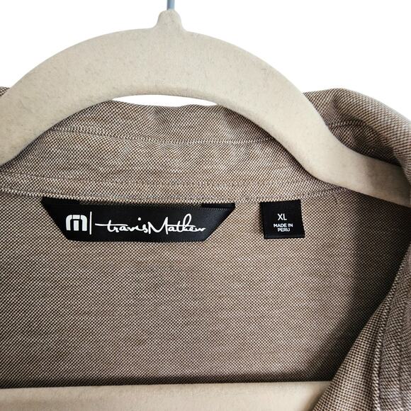 Travis Mathew Polo Short Sleeve Polo Shirt Pima Cotton Polo Shirt Men XL Brown - Picture 5 of 8